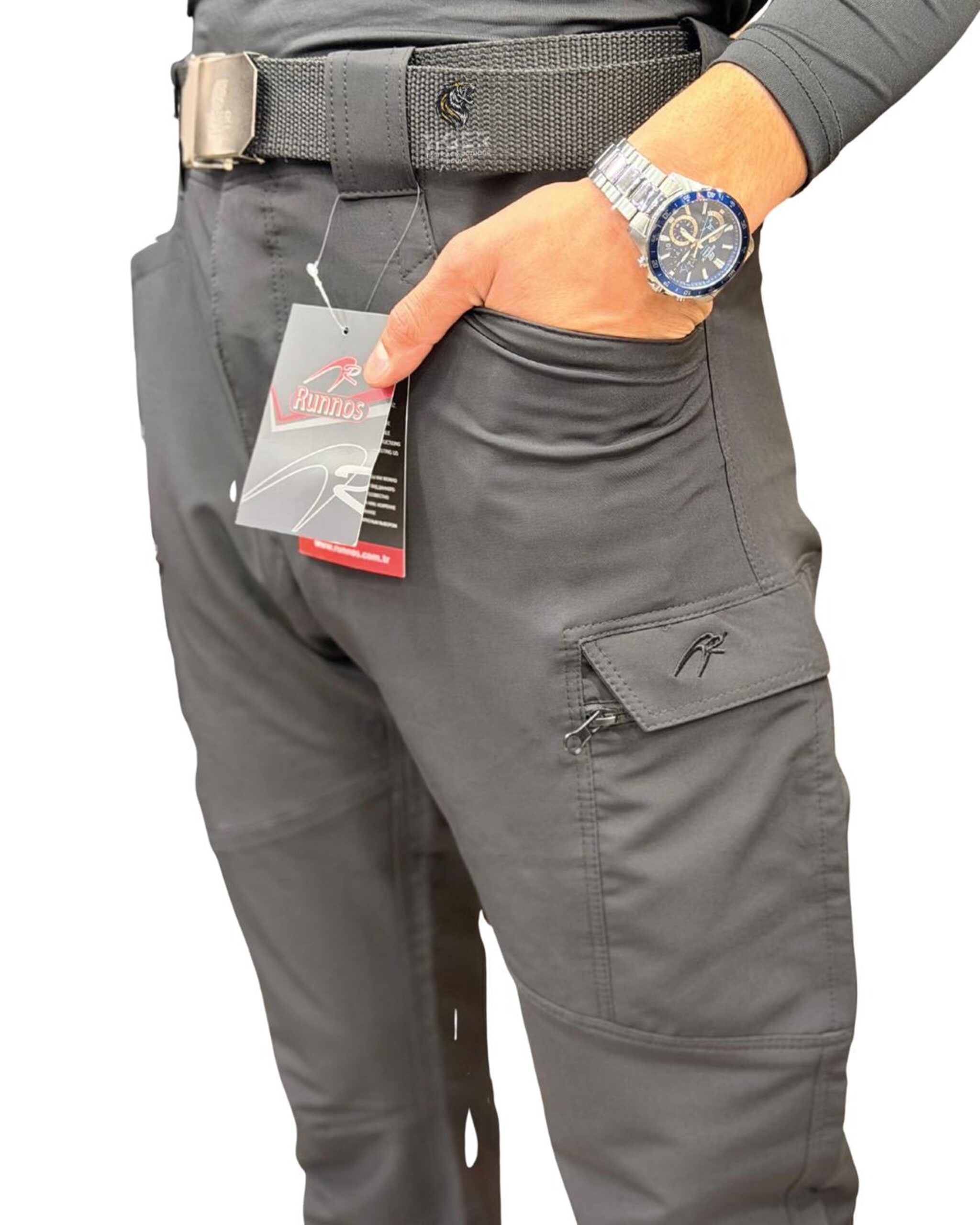 Runnos Düz Cepli Taktik Pantolon Siyah