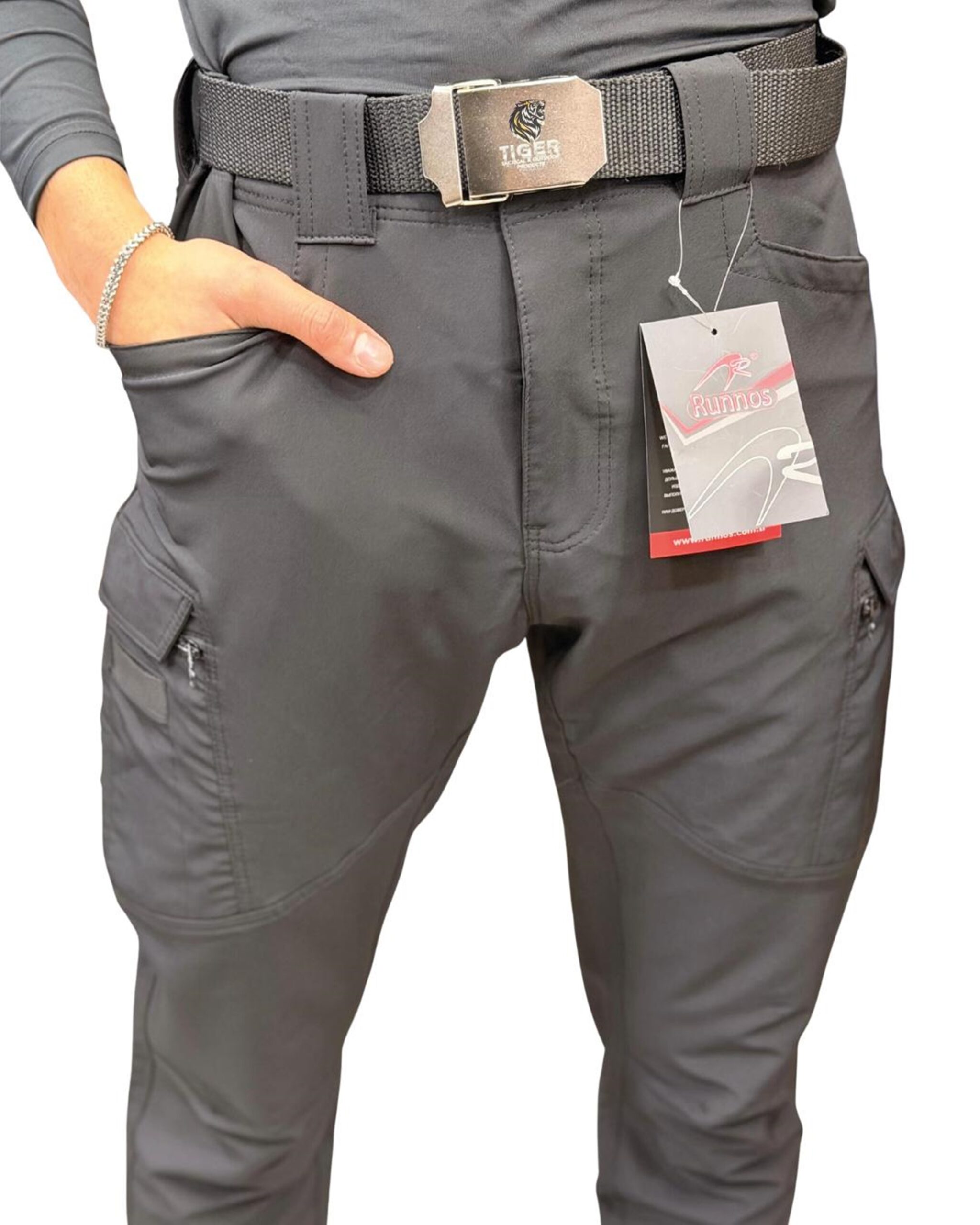 Runnos Düz Cepli Taktik Pantolon Siyah - Görsel 2