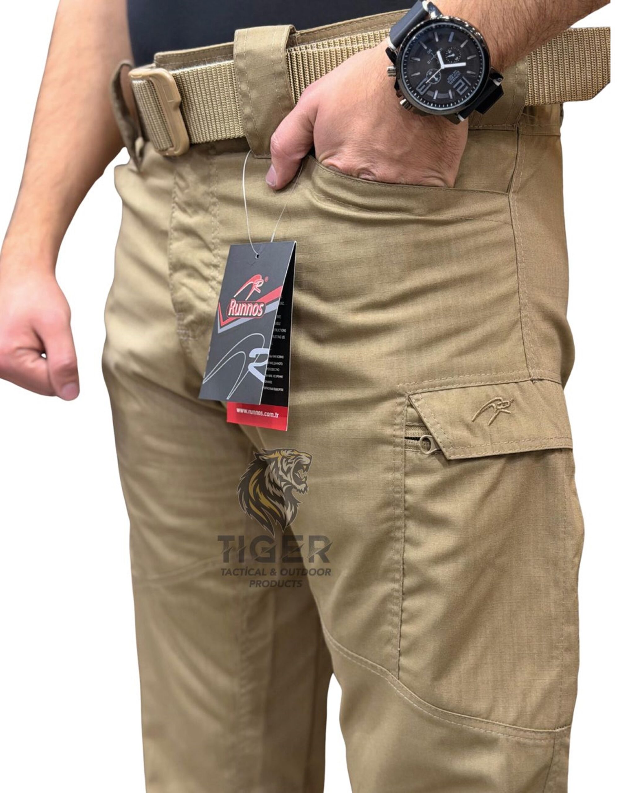 Runnos Ripstop Kumaş Likralı Premium Taktik Pantolon Bej