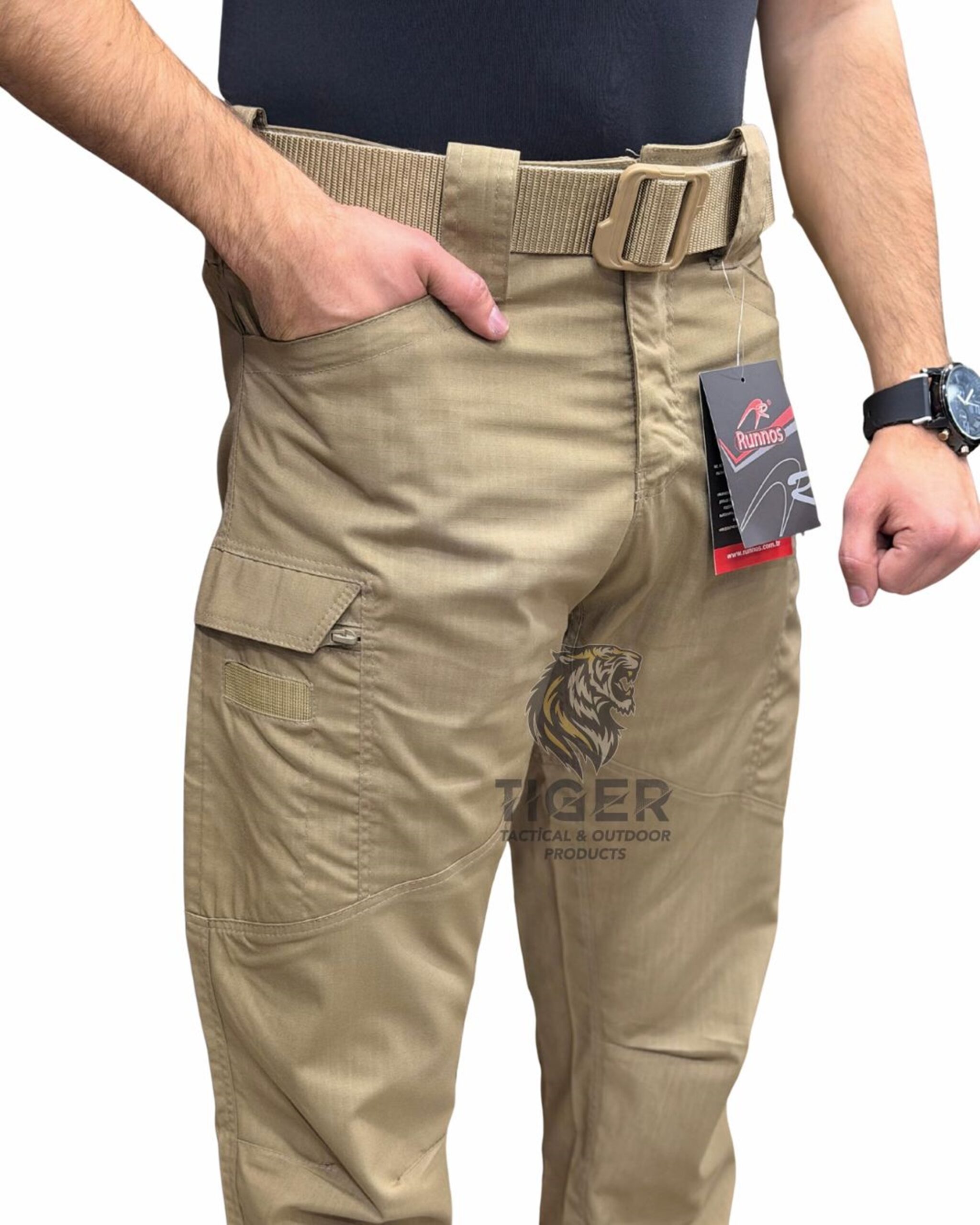 Runnos Ripstop Kumaş Likralı Premium Taktik Pantolon Bej - Görsel 2