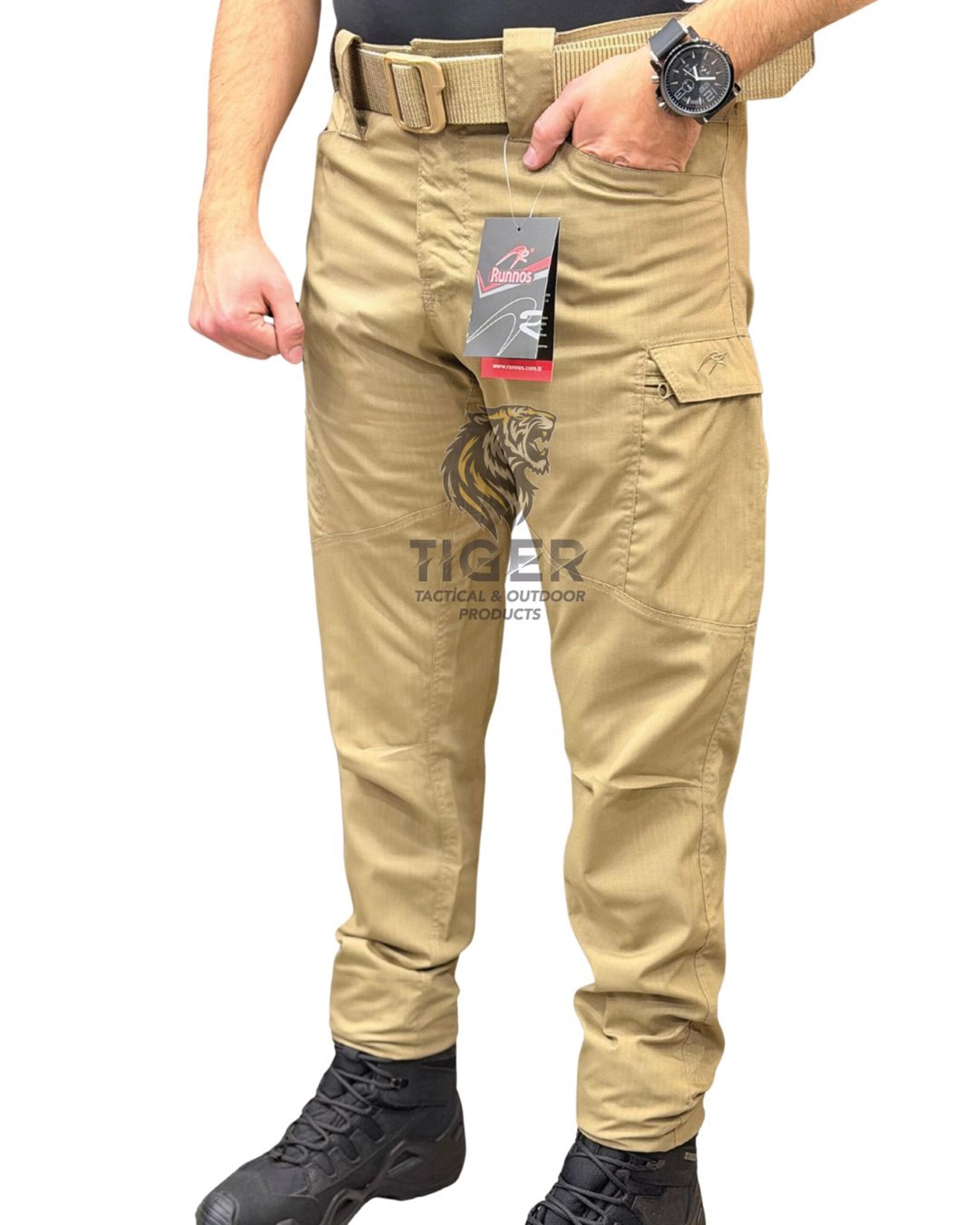 Runnos Ripstop Kumaş Likralı Premium Taktik Pantolon Bej - Görsel 3