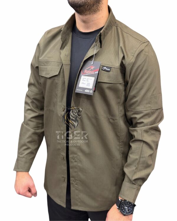 Runnos Ripstop Kumaş Premium Likralı Taktik Gömlek Haki