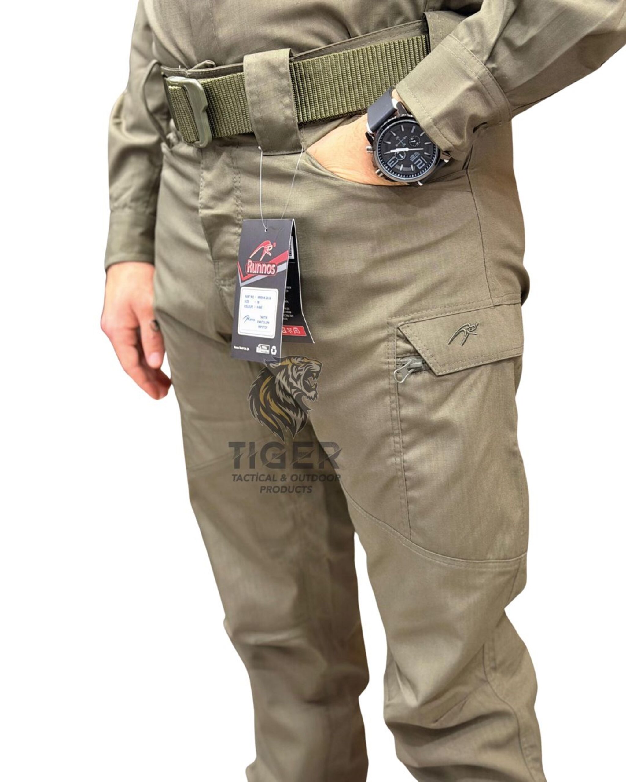 Runnos Ripstop Kumaş Likralı Premium Taktik Pantolon HAKİ