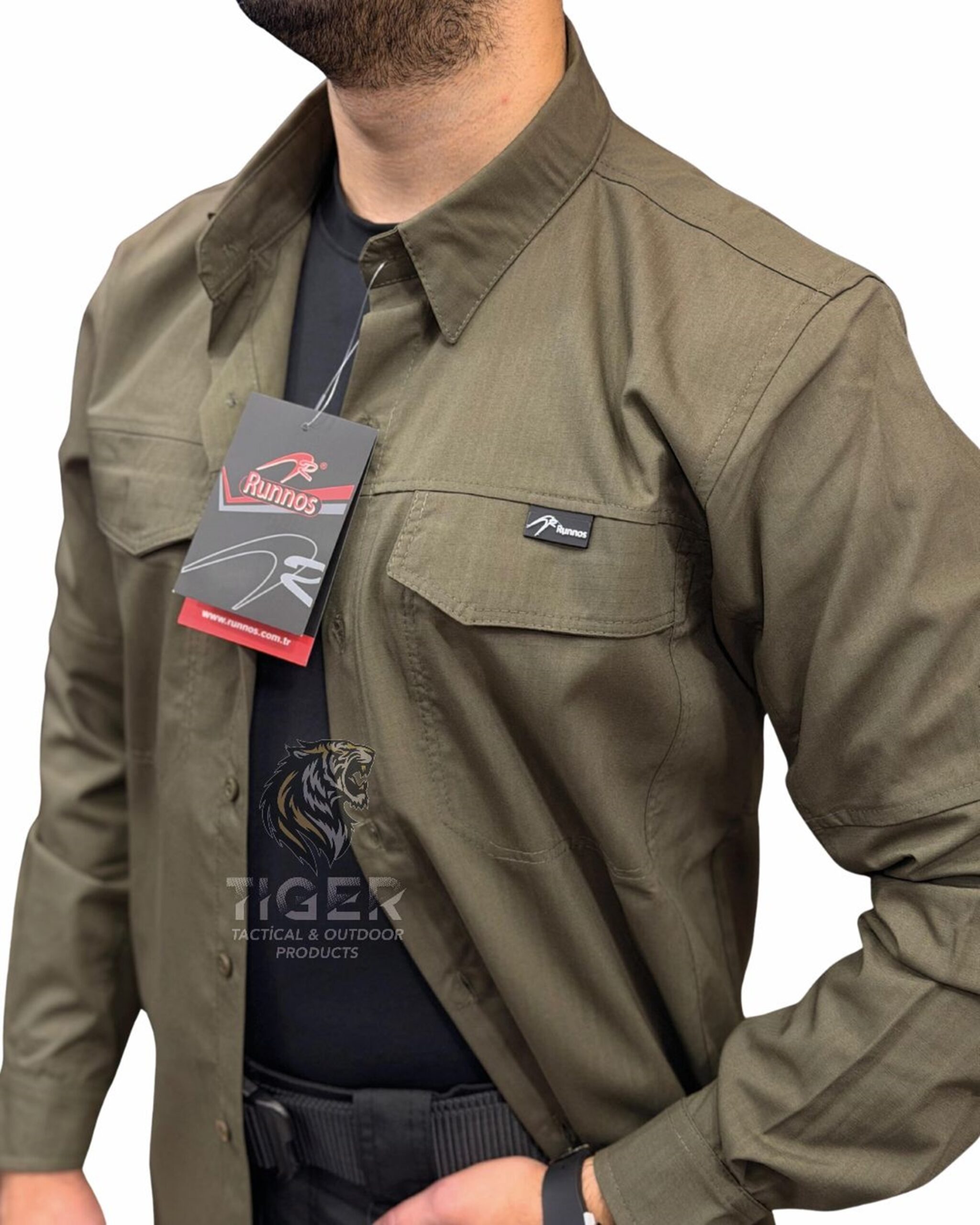 Runnos Ripstop Kumaş Premium Likralı Taktik Gömlek Haki - Görsel 3