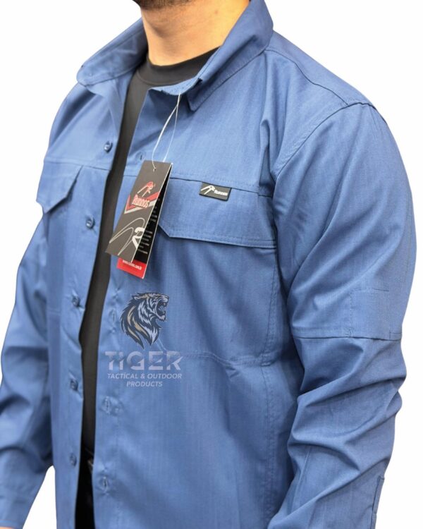 Runnos Ripstop Kumaş Premium Likralı Taktik Gömlek Mavi