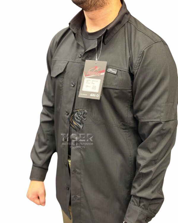 Runnos Ripstop Kumaş Premium Likralı Taktik Gömlek Siyah