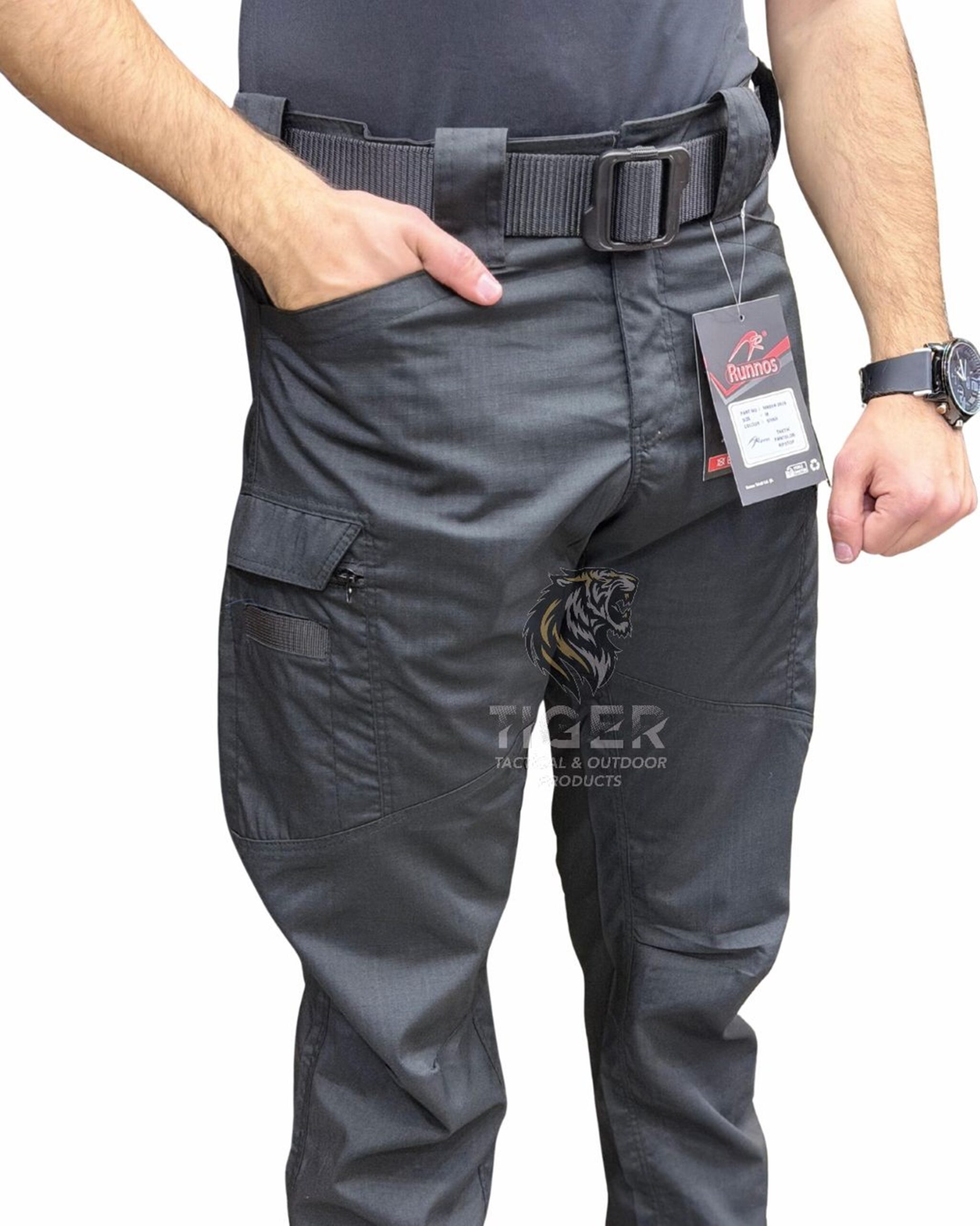 Runnos Ripstop Kumaş Likralı Premium Taktik Pantolon Siyah - Görsel 2