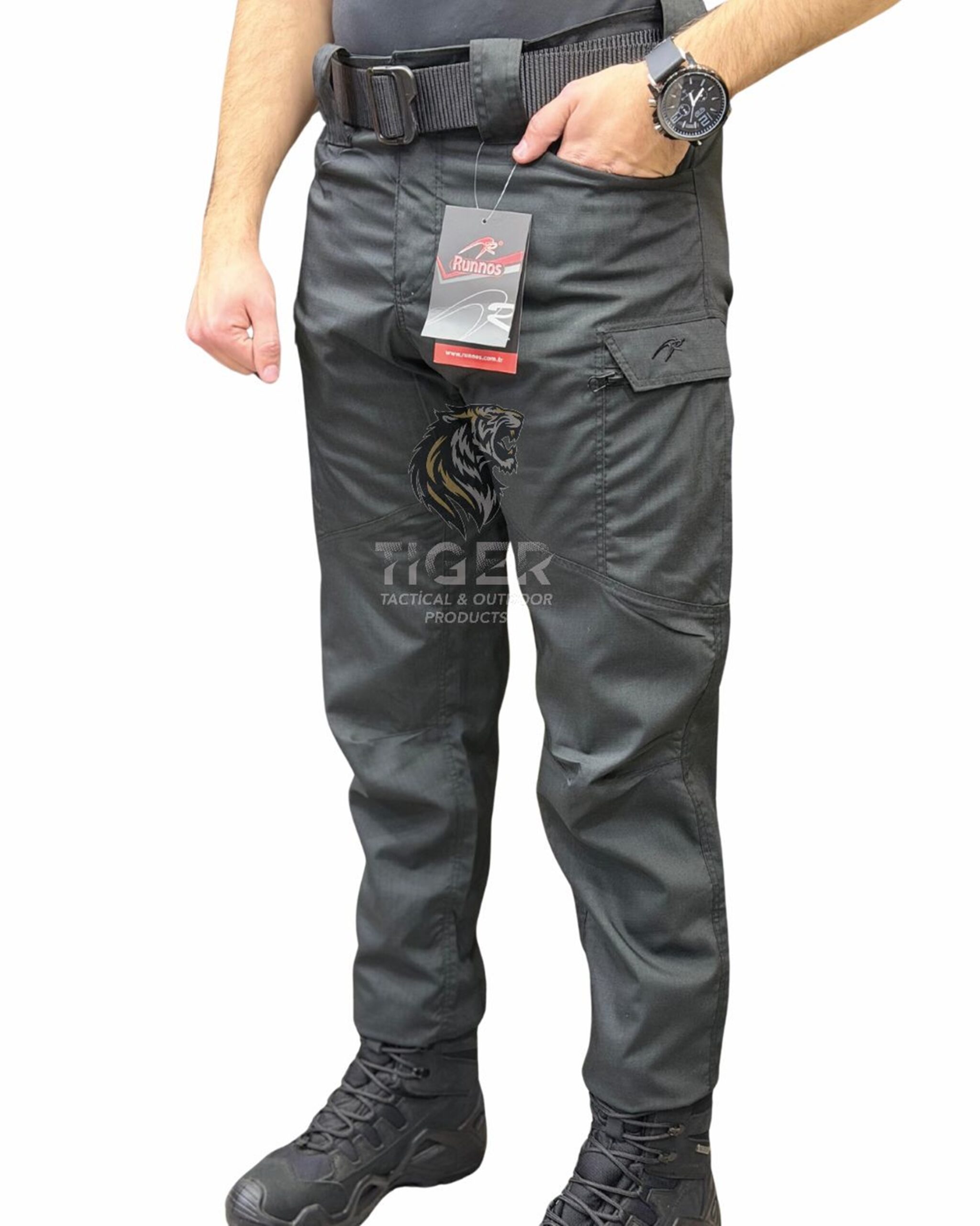 Runnos Ripstop Kumaş Likralı Premium Taktik Pantolon Siyah - Görsel 3
