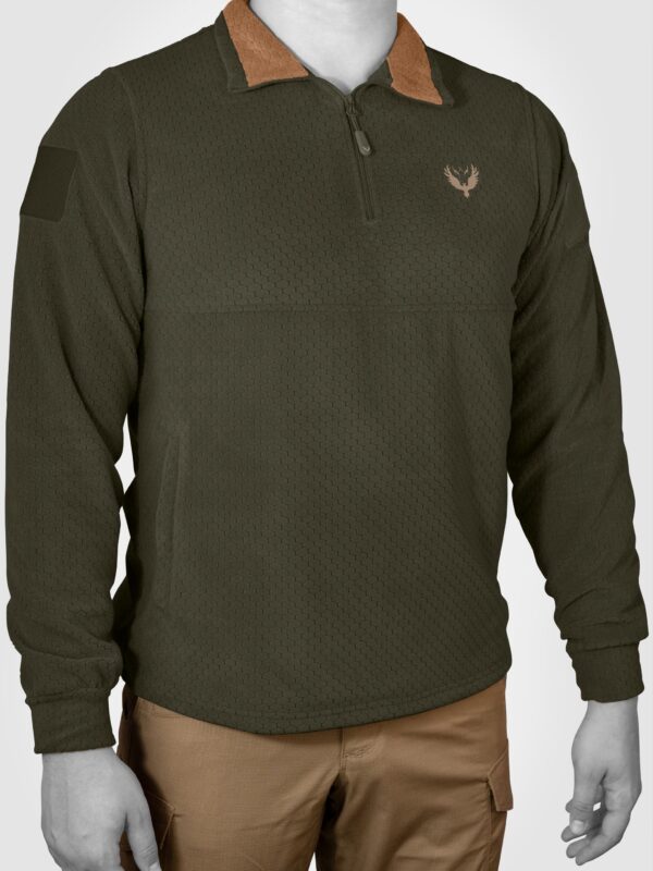 BALIKÇI YAKA PETEK POLAR YALIM HAKİ