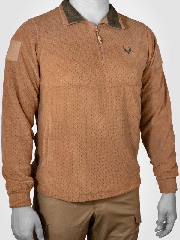 BALIKÇI YAKA PETEK POLAR YALIM COYOTE BROWN